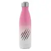 Metal mug thermos Pink/White (Stainless steel), double wall, 500ml