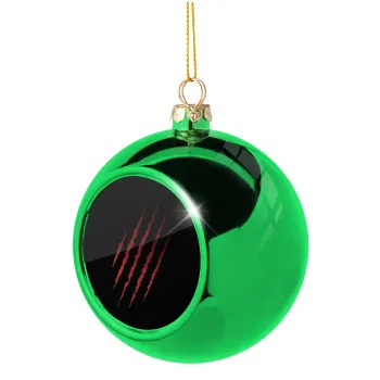 Claw scratch, Green Christmas tree ornament ball 8cm