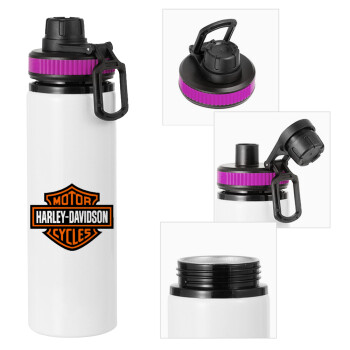 Motor Harley Davidson, Metallic water bottle with safety lid, 850ml aluminum