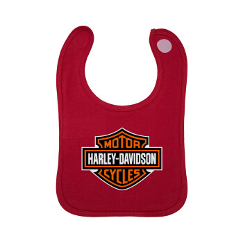 Motor Harley Davidson, Σαλιάρα με Σκρατς Κόκκινη 100% Organic Cotton (0-18 months)