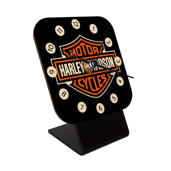 Motor Harley Davidson, Quartz Table clock in natural wood (10cm)