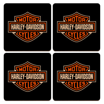 Motor Harley Davidson, ΣΕΤ x4 Σουβέρ ξύλινα τετράγωνα plywood (9cm)