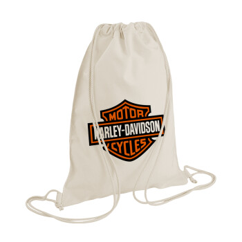 Motor Harley Davidson, Τσάντα πλάτης πουγκί GYMBAG natural (28x40cm)