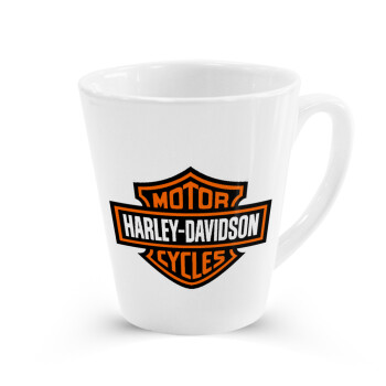 Motor Harley Davidson, Κούπα κωνική Latte Λευκή, κεραμική, 300ml