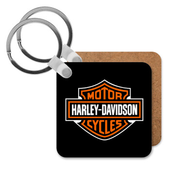 Motor Harley Davidson, Μπρελόκ Ξύλινο τετράγωνο MDF 5cm (3mm πάχος)