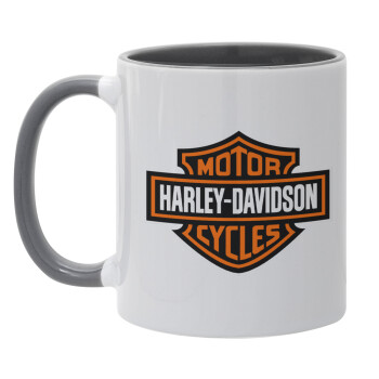 Motor Harley Davidson, Κούπα χρωματιστή γκρι, κεραμική, 330ml