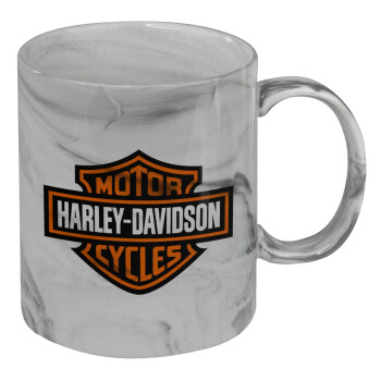 Motor Harley Davidson, Κούπα κεραμική, marble style (μάρμαρο), 330ml