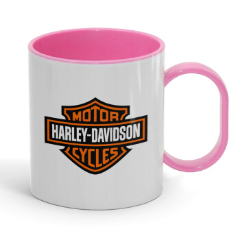 Motor Harley Davidson, Κούπα (πλαστική) (BPA-FREE) Polymer Ροζ για παιδιά, 330ml