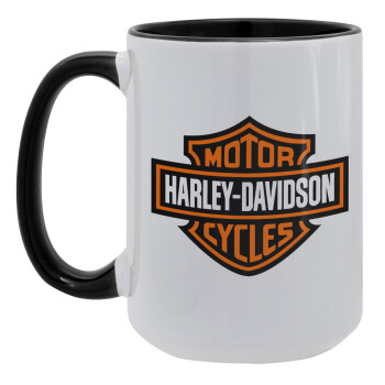 Motor Harley Davidson, Κούπα Mega 15oz, κεραμική Μαύρη, 450ml