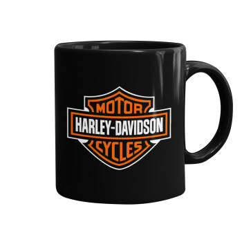 Motor Harley Davidson, Κούπα Μαύρη, κεραμική, 330ml