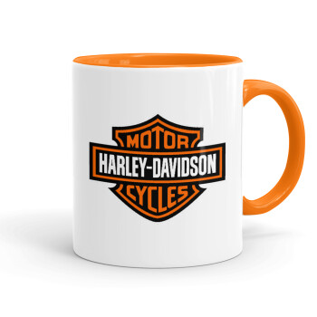 Motor Harley Davidson, Κούπα χρωματιστή πορτοκαλί, κεραμική, 330ml