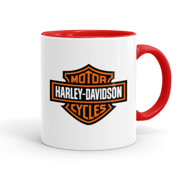 Motor Harley Davidson, Mug colored red, ceramic, 330ml