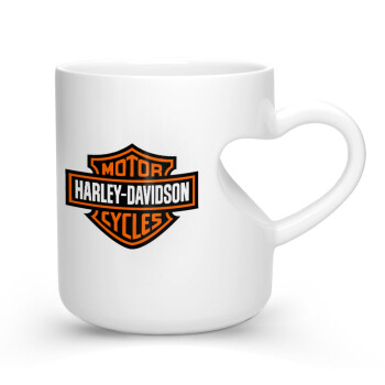 Motor Harley Davidson, Κούπα καρδιά λευκή, κεραμική, 330ml