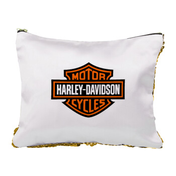 Motor Harley Davidson, Τσαντάκι νεσεσέρ με πούλιες (Sequin) Χρυσό