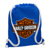 Backpack pouch GYMBAG Blue, with pocket (40x48cm) & thick cords