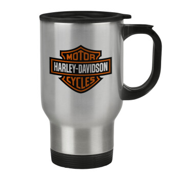 Motor Harley Davidson, Stainless steel travel mug with lid, double wall 450ml