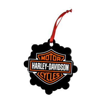 Motor Harley Davidson, Χριστουγεννιάτικο στολίδι snowflake ξύλινο 7.5cm