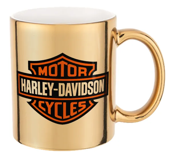 Motor Harley Davidson — Mug ceramic, gold mirror, 330ml