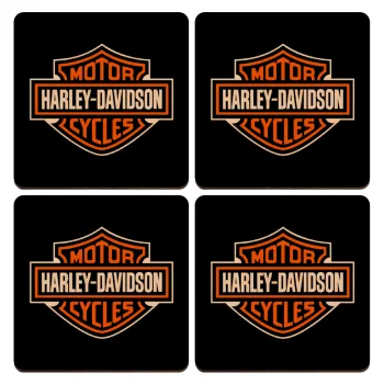 Motor Harley Davidson, ΣΕΤ x4 Σουβέρ ξύλινα τετράγωνα plywood (9cm)