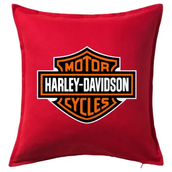 Motor Harley Davidson, Sofa cushion RED 50x50cm includes filling