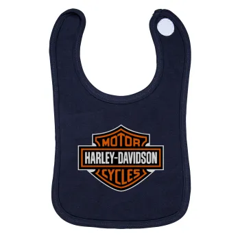 Motor Harley Davidson, Σαλιάρα με Σκρατς 100% Organic Cotton Μπλε (0-18 months)