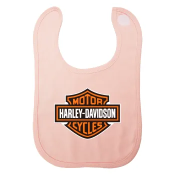 Motor Harley Davidson, Σαλιάρα με Σκρατς ΡΟΖ 100% Organic Cotton (0-18 months)