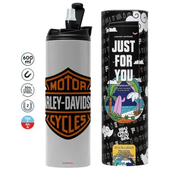Motor Harley Davidson, Tumbler stainless steel GREY 600ml