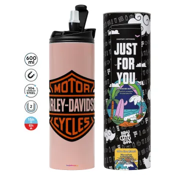 Motor Harley Davidson, Tumbler stainless steel PINK 600ml
