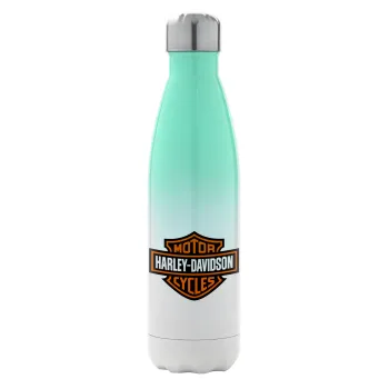 Motor Harley Davidson, Metal mug thermos Green/White (Stainless steel), double wall, 500ml