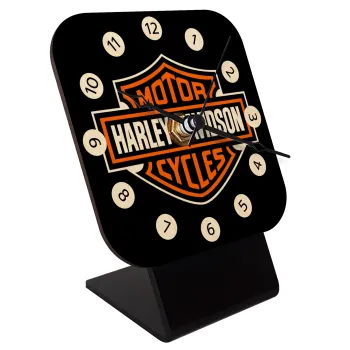 Motor Harley Davidson, Quartz Table clock in natural wood (10cm)
