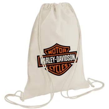 Motor Harley Davidson, Τσάντα πλάτης πουγκί GYMBAG natural (28x40cm)