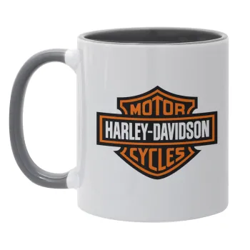 Motor Harley Davidson, Κούπα χρωματιστή γκρι, κεραμική, 330ml