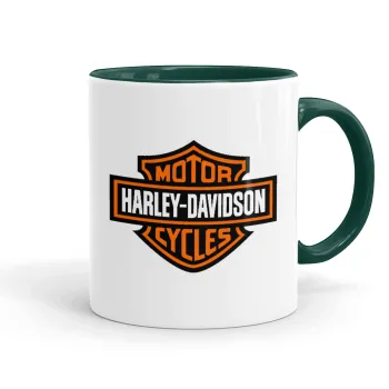 Motor Harley Davidson, Mug colored green, ceramic, 330ml