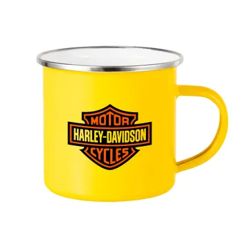 Motor Harley Davidson, Yellow Enamel Metallic Cup 360ml