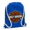 Backpack pouch GYMBAG Blue, with pocket (40x48cm) & thick cords