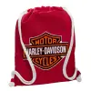 Backpack pouch GYMBAG Red, with pocket (40x48cm) & thick cords