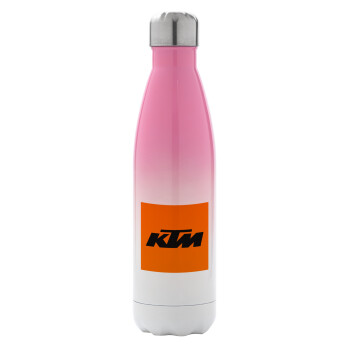 KTM, Metal mug thermos Pink/White (Stainless steel), double wall, 500ml