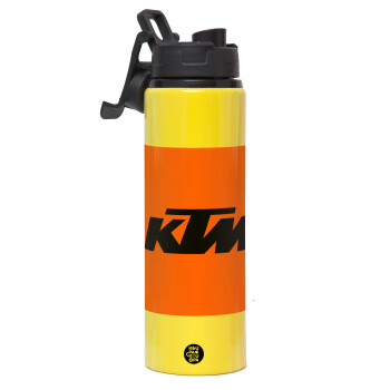 KTM, Metallic water bottle with safety lid, 850ml aluminum