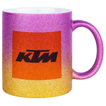 KTM, Κούπα Χρυσή/Ροζ Glitter, κεραμική, 330ml
