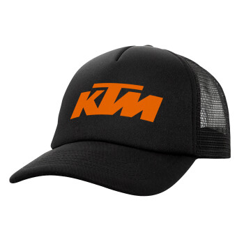 KTM, Καπέλο Ενηλίκων Soft Trucker με Δίχτυ Μαύρο (POLYESTER, ΕΝΗΛΙΚΩΝ, UNISEX, ONE SIZE)