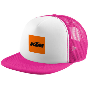 KTM, Καπέλο Ενηλίκων Soft Trucker με Δίχτυ Pink/White (POLYESTER, ΕΝΗΛΙΚΩΝ, UNISEX, ONE SIZE)