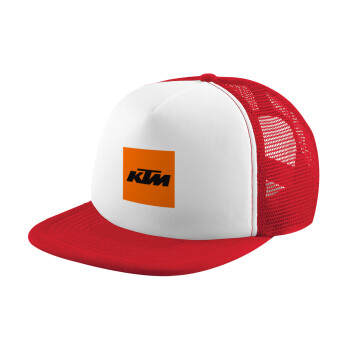 KTM, Καπέλο Ενηλίκων Soft Trucker με Δίχτυ Red/White (POLYESTER, ΕΝΗΛΙΚΩΝ, UNISEX, ONE SIZE)