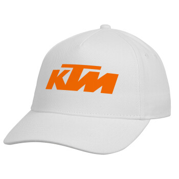 KTM, Καπέλο Ενηλίκων Baseball, Drill, Λευκό (100% ΒΑΜΒΑΚΕΡΟ, ΕΝΗΛΙΚΩΝ, UNISEX, ONE SIZE)