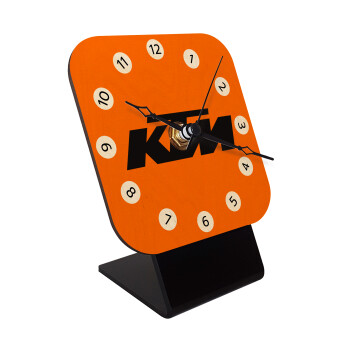 KTM, Quartz Table clock in natural wood (10cm)