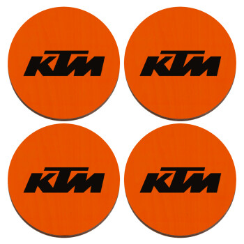 KTM, ΣΕΤ x4 Σουβέρ ξύλινα στρογγυλά plywood (9cm)