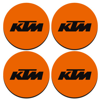 KTM, ΣΕΤ 4 Σουβέρ ξύλινα στρογγυλά (9cm)