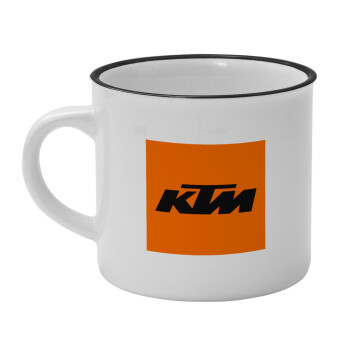 KTM, Κούπα κεραμική vintage Λευκή/Μαύρη 230ml