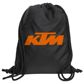 KTM, Τσάντα πλάτης πουγκί GYMBAG Μαύρη, με τσέπη (40x48cm) & χονδρά κορδόνια