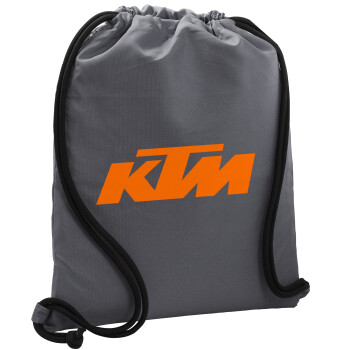 KTM, Backpack pouch GYMBAG GREY, with pocket (40x48cm) & thick cords
