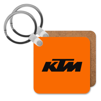 KTM, Μπρελόκ Ξύλινο τετράγωνο MDF 5cm (3mm πάχος)